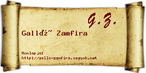 Galló Zamfira névjegykártya